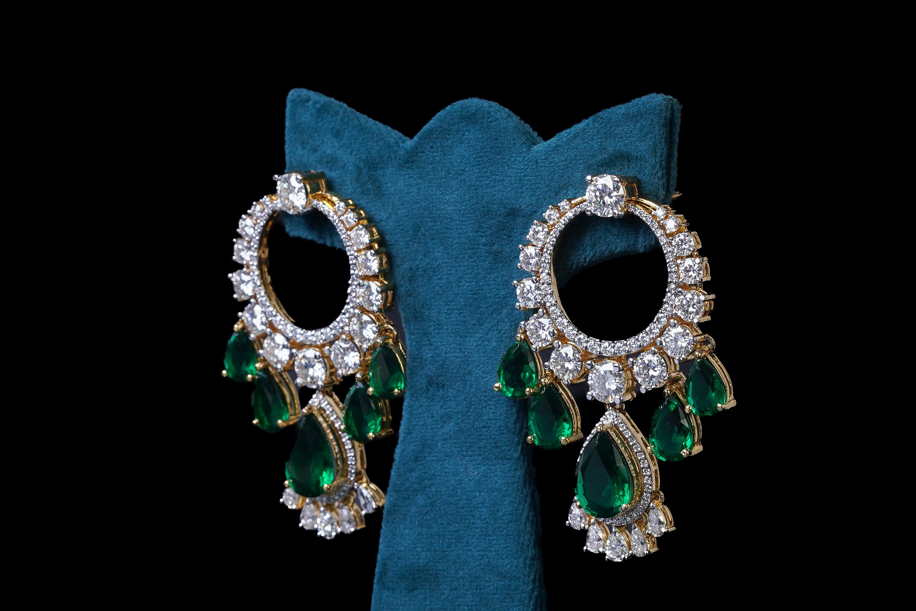 Emerald Crystal Statement Necklace Set