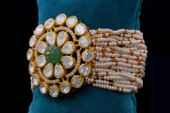 Silver Kundan Pearl Bracelet