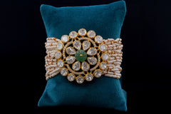 Silver Kundan Pearl Bracelet