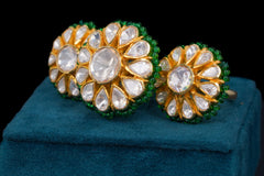 Floral Polki Double Finger Statement Ring