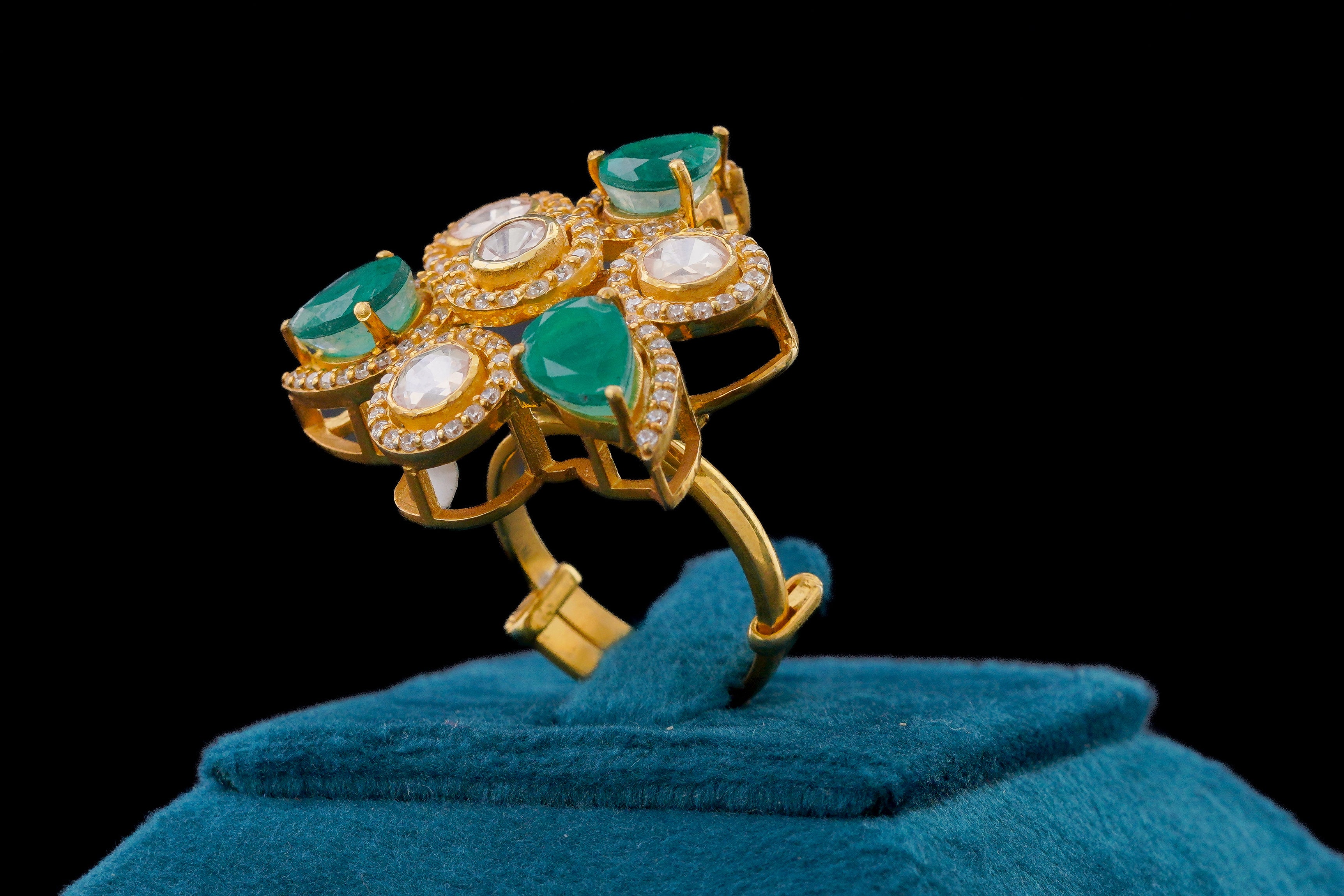 Colour Stone Kundan Ring