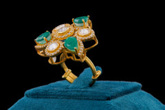Colour Stone Kundan Ring