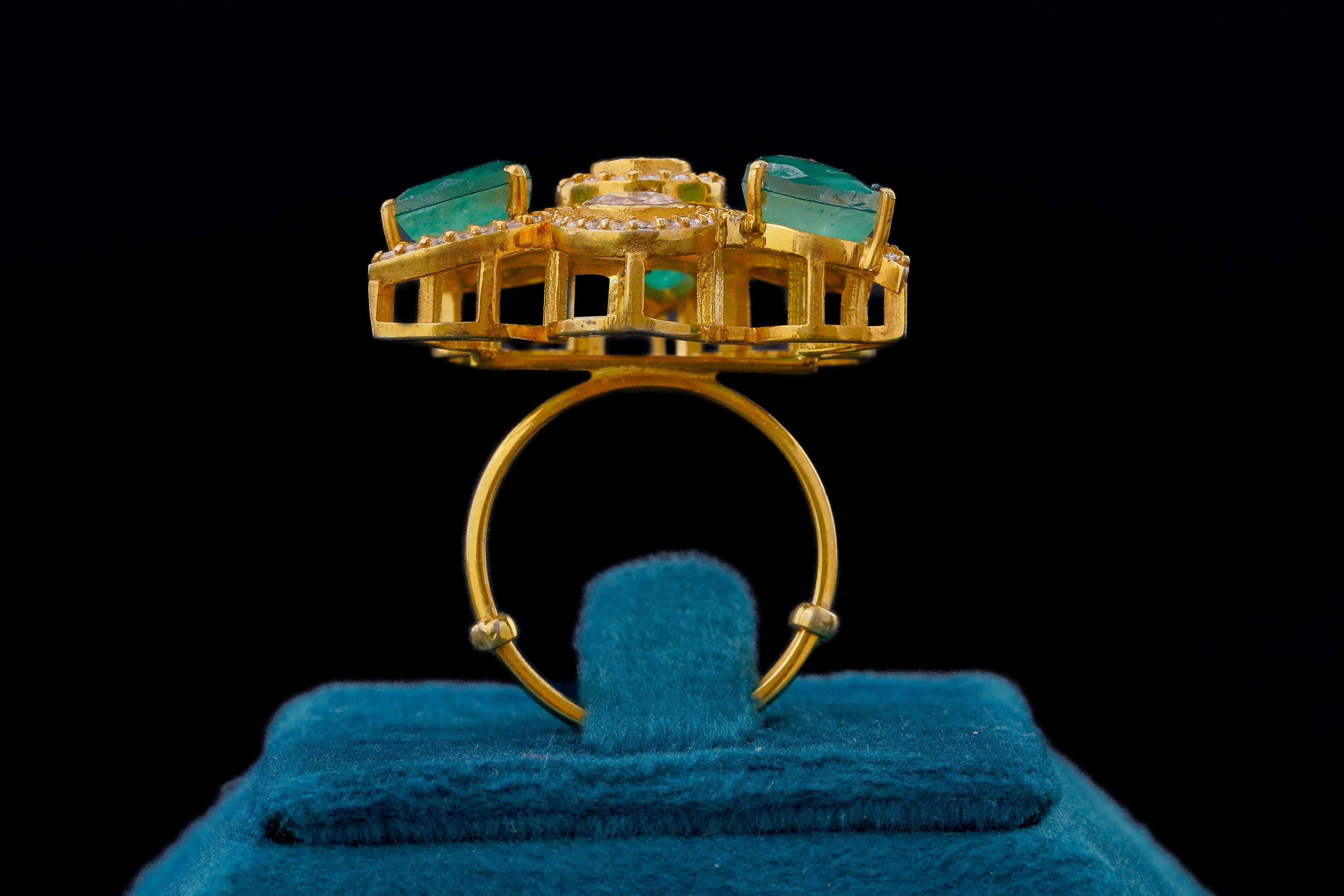Colour Stone Kundan Ring
