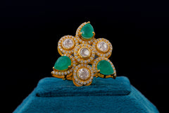 Colour Stone Kundan Ring