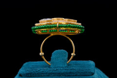Emerald Elegance Kundan Ring