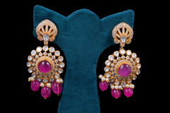 Royal silver kundan necklace set