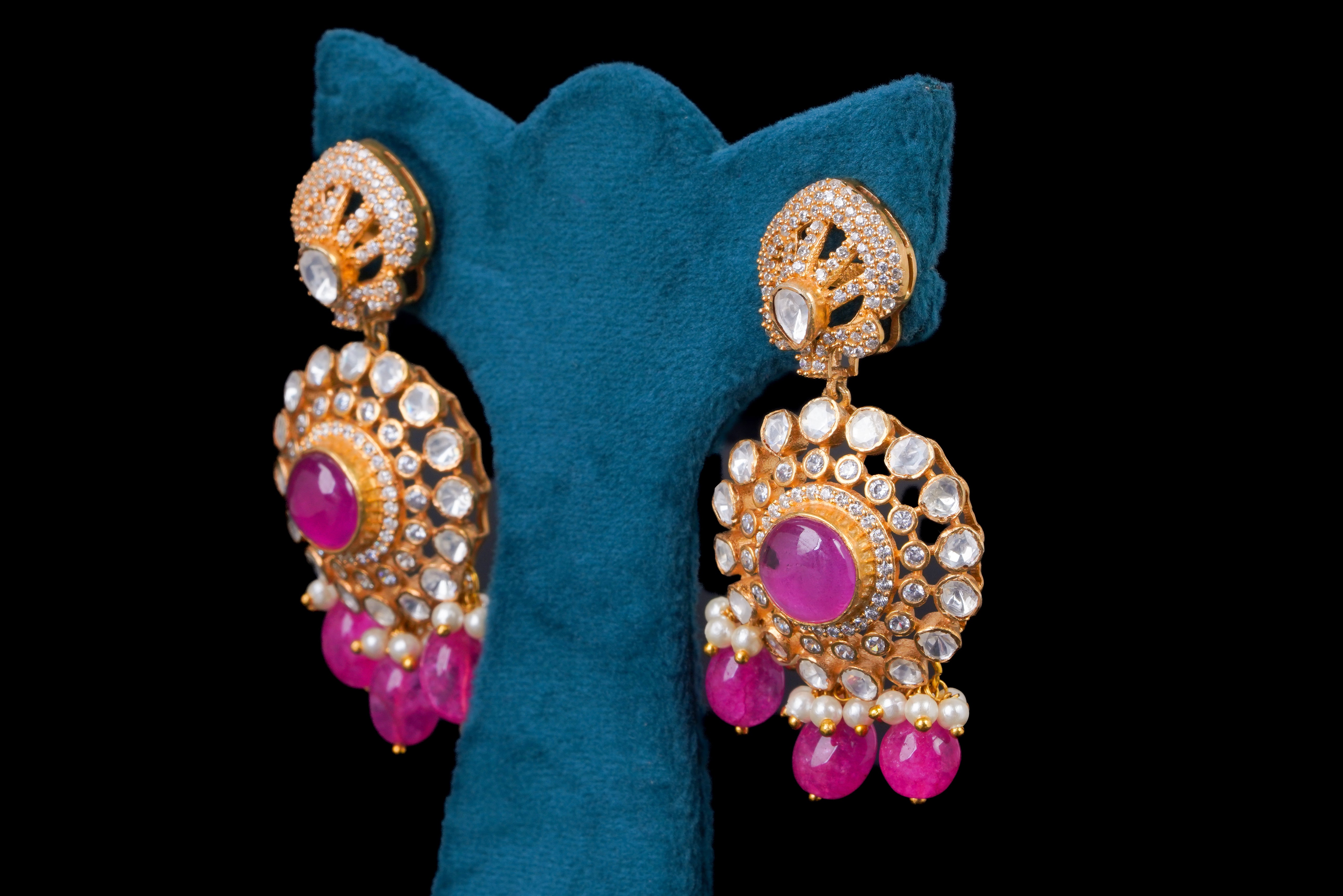 Royal silver kundan necklace set