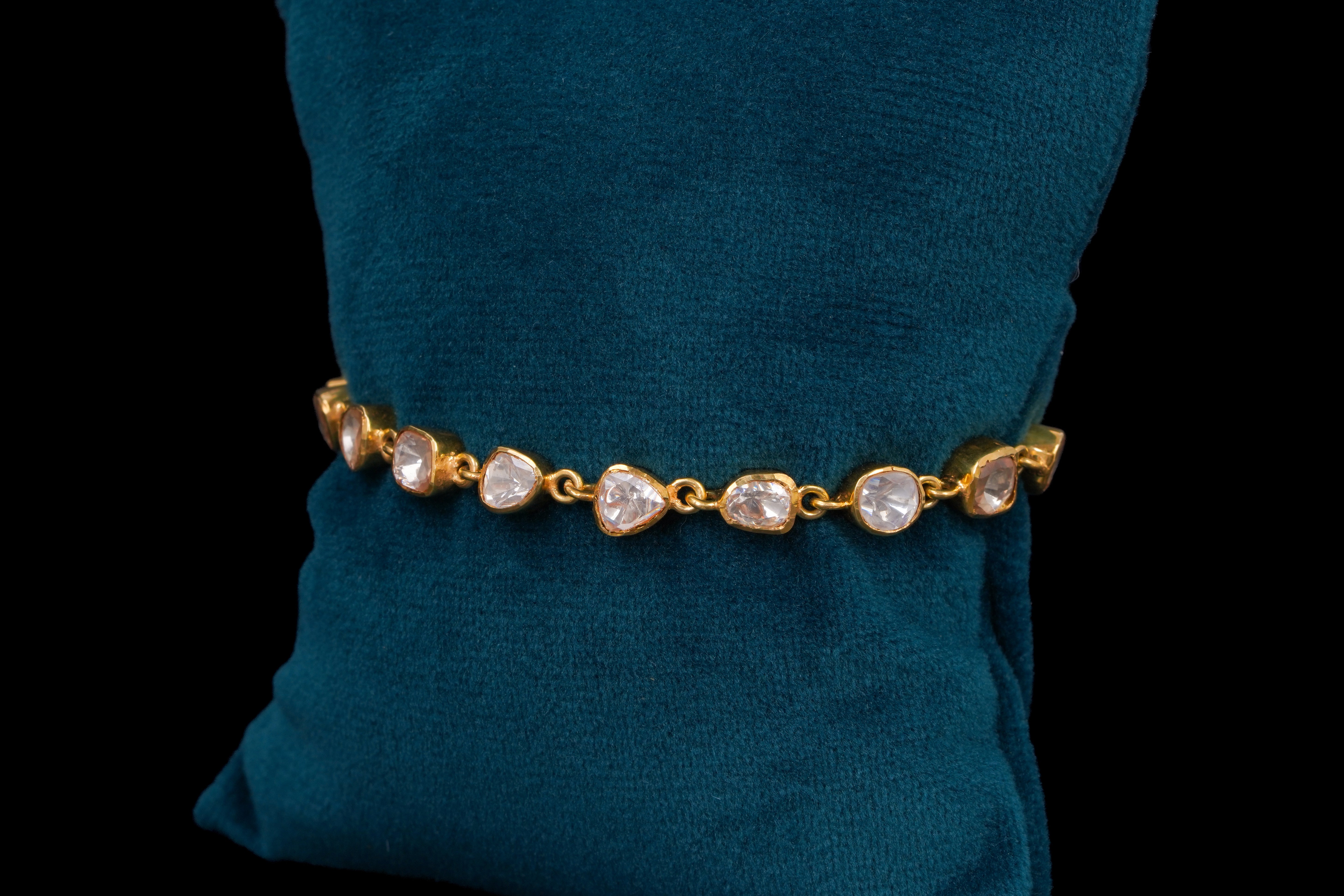 Classic Polki Diamond Chain Bracelet