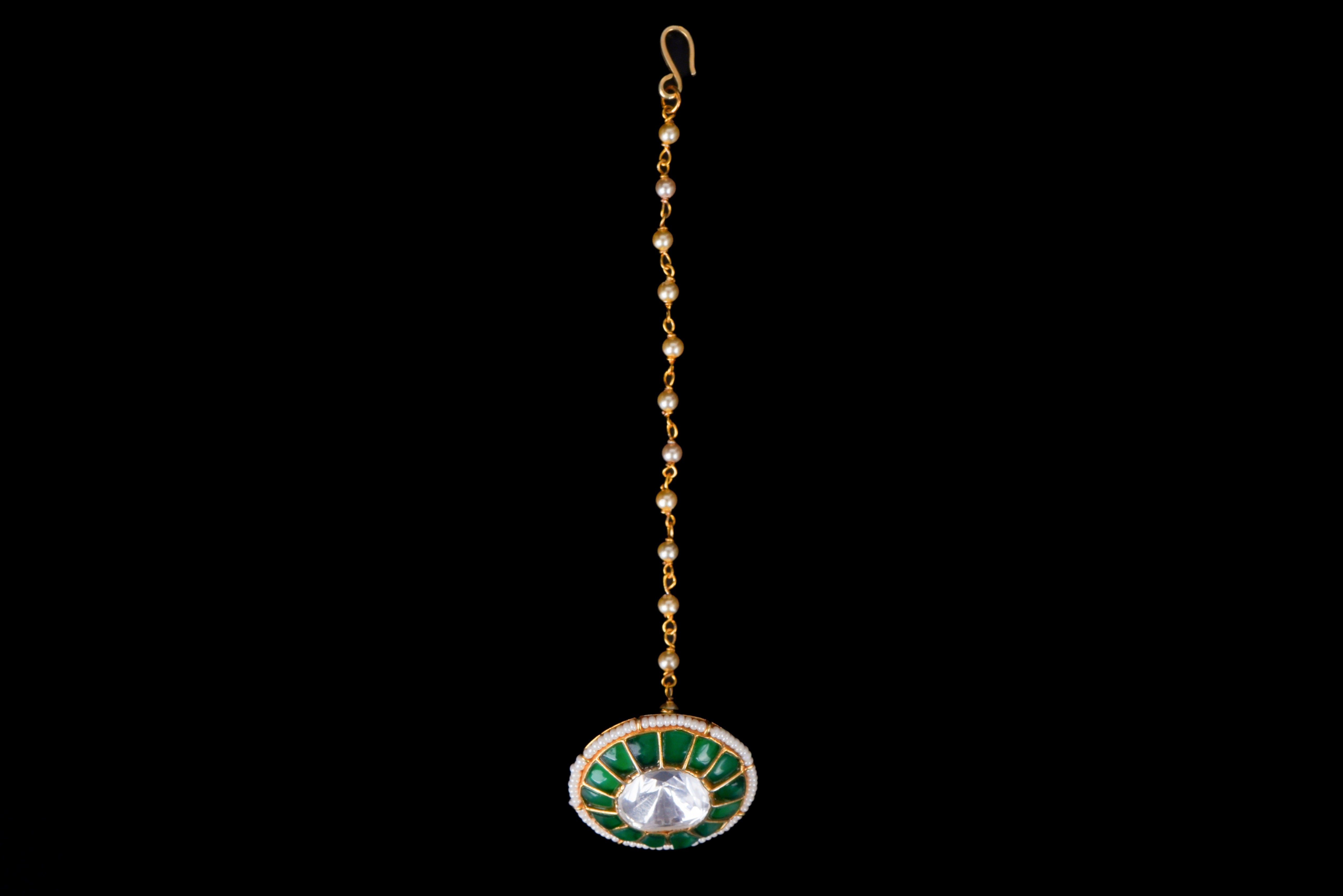 Emerald Polki Maang Tikka