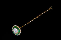 Emerald Polki Maang Tikka