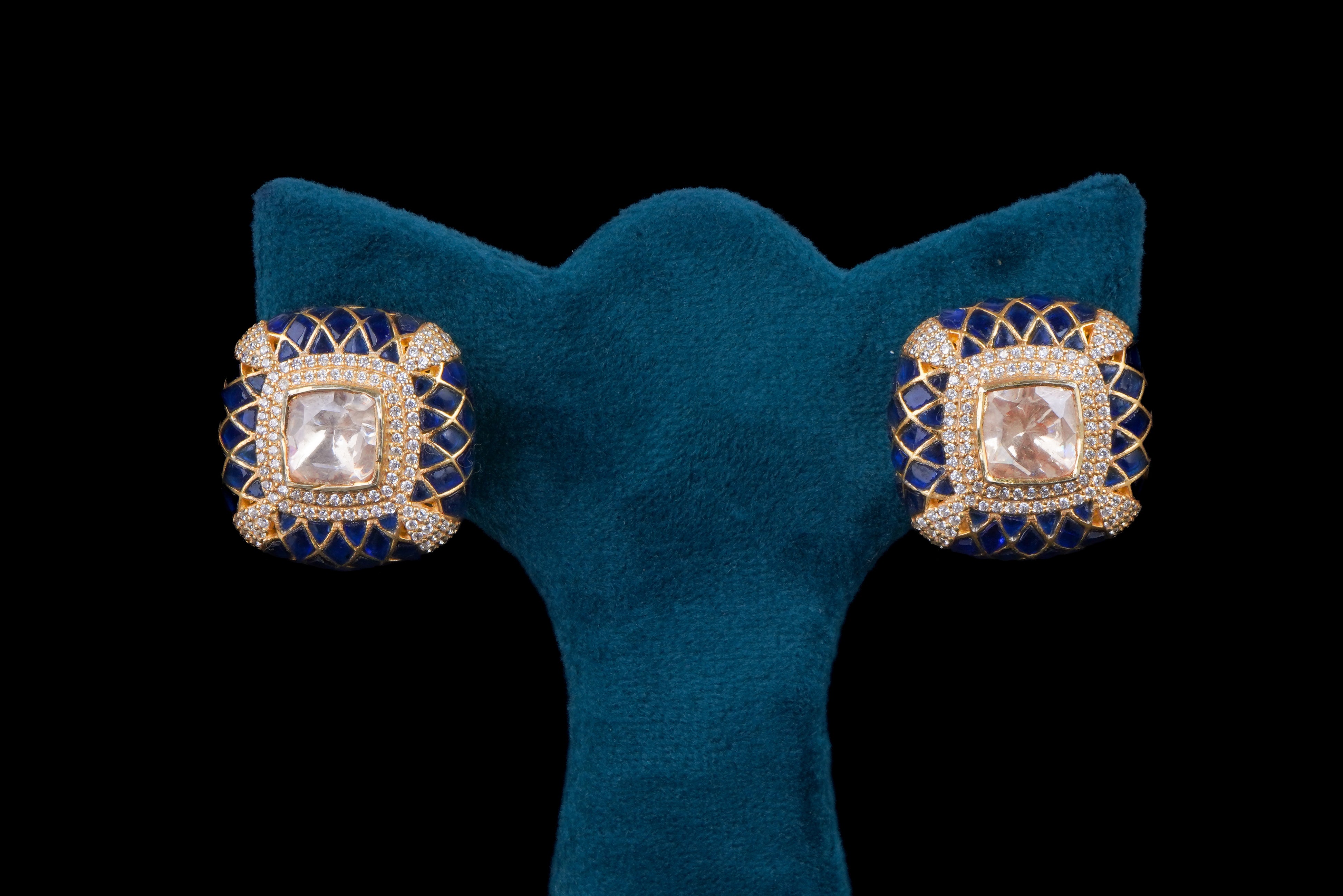 Polki Blue Pearl Elegance Choker Set