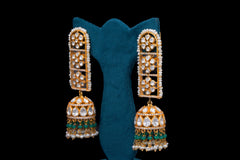 Polki Green Radiance Jhumka