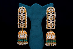 Polki Green Radiance Jhumka