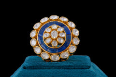 Blue Blossom Kundan Ring