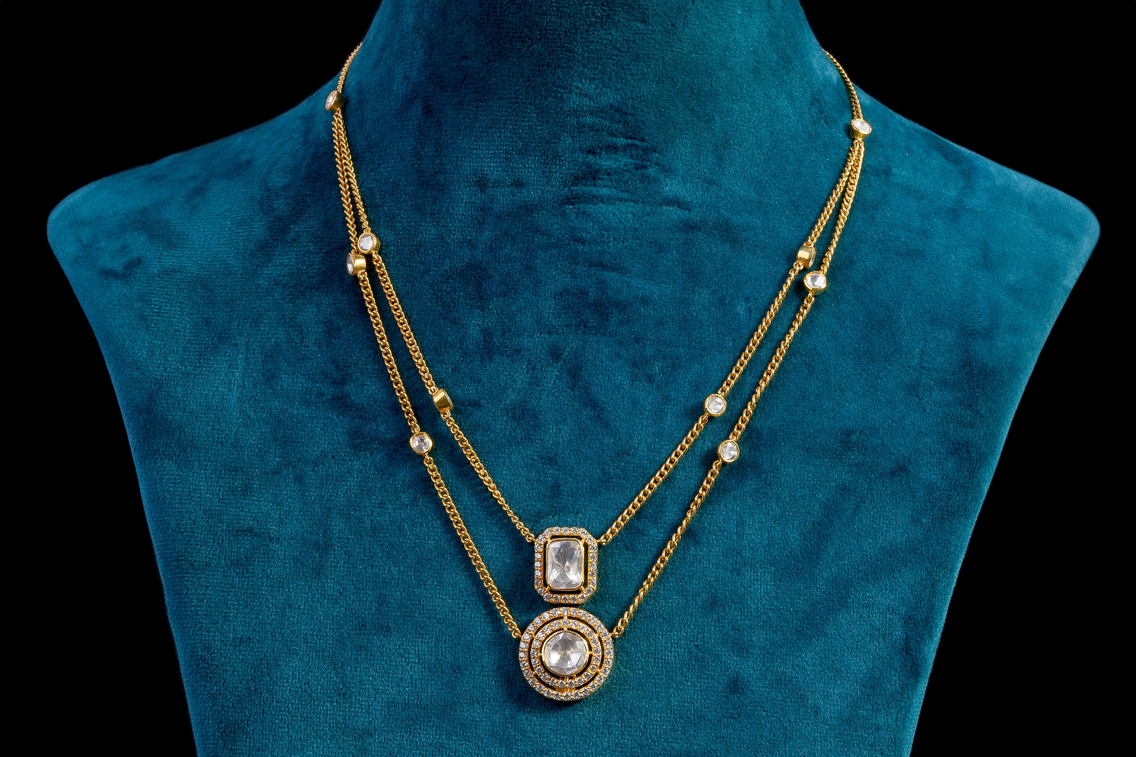 Double line Kundan Necklace