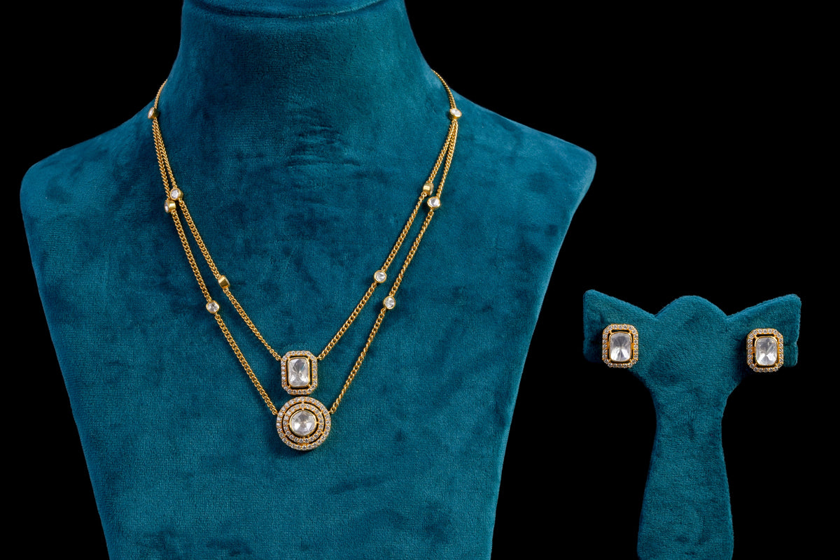 Double line Kundan Necklace