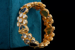 Blue Enamel Polki Diamond Designer Bracelet