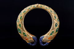 Elegant Silver Peacock Kada Bracelet