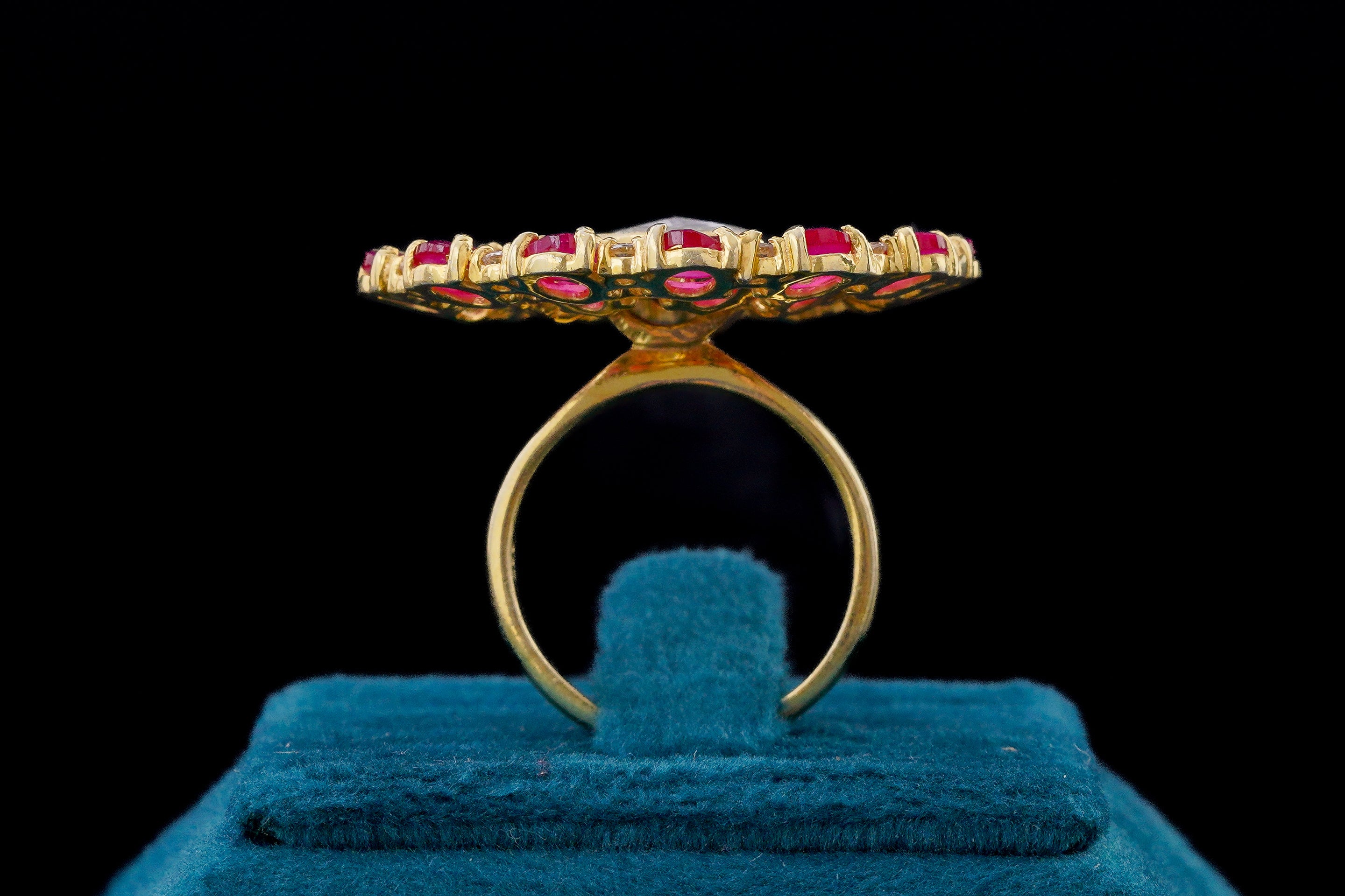 Ruby Halo Kundan Statement Ring