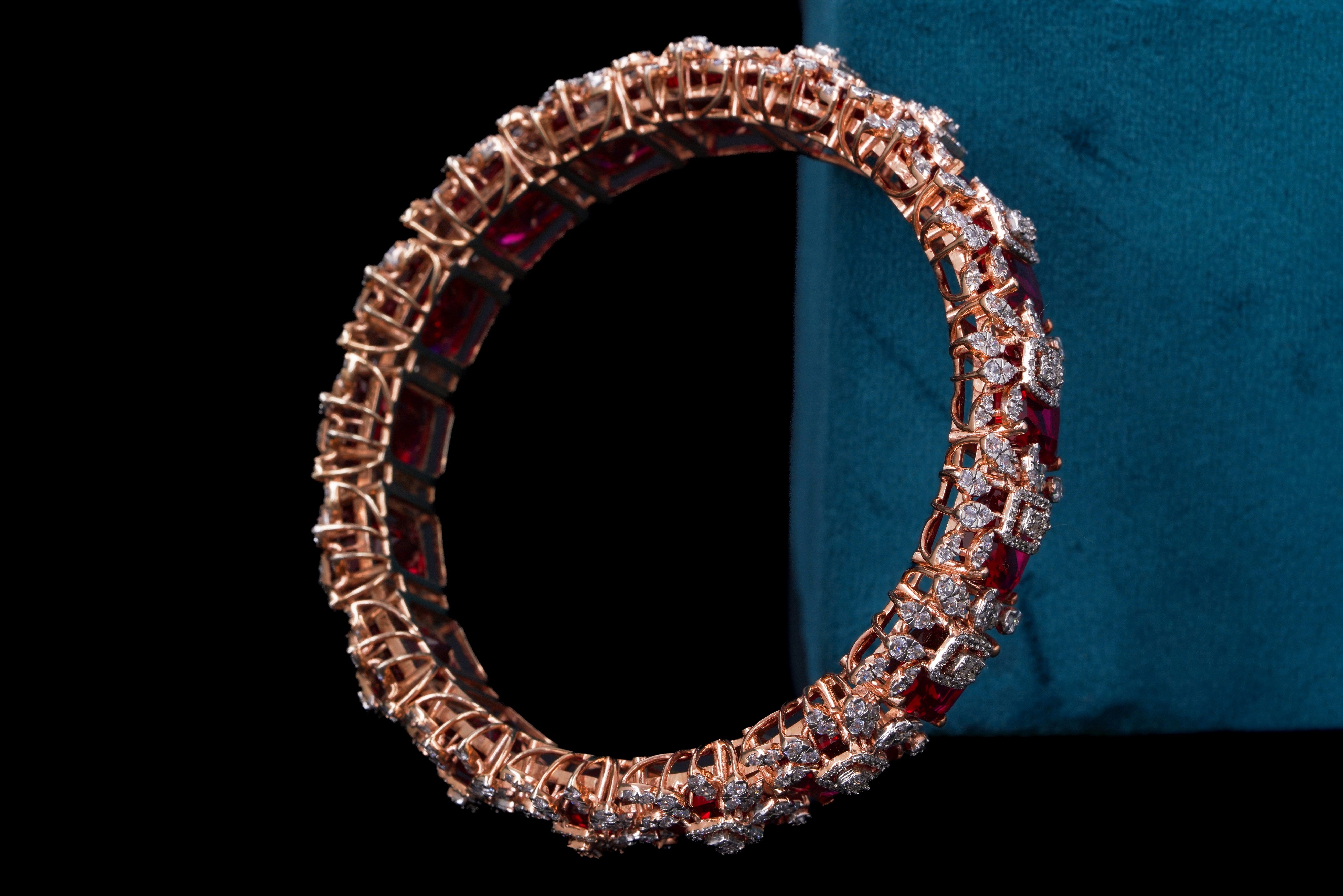 Radiant Red Diamond Bangle