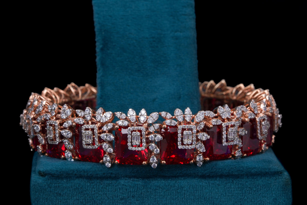 Radiant Red Diamond Bangle