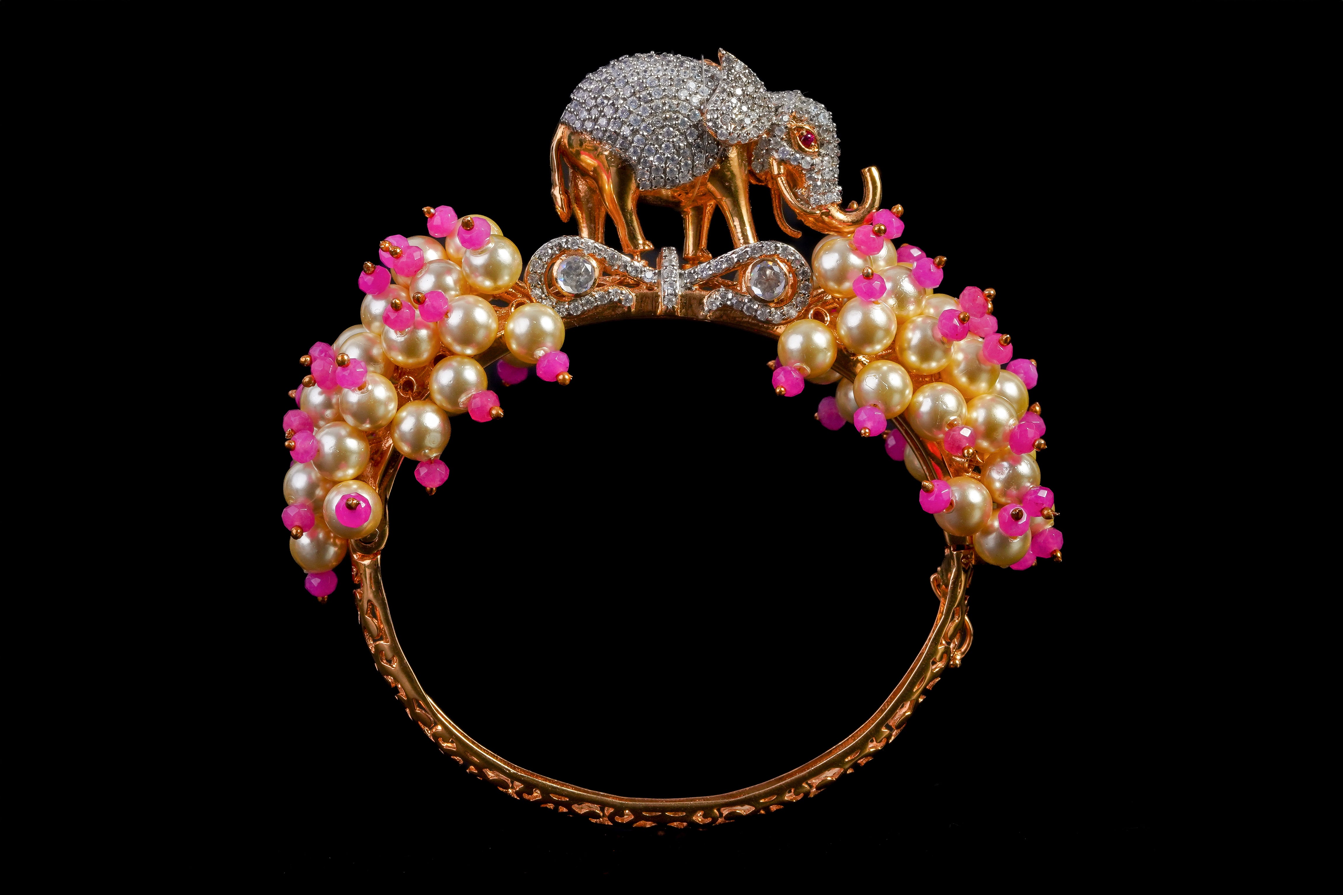 Pink Pearl Pachyderm Sparkle Bracelet