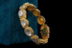 Radiant White Stone Silver Bracelet