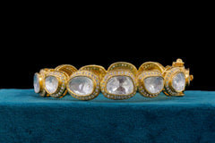 Radiant White Stone Silver Bracelet