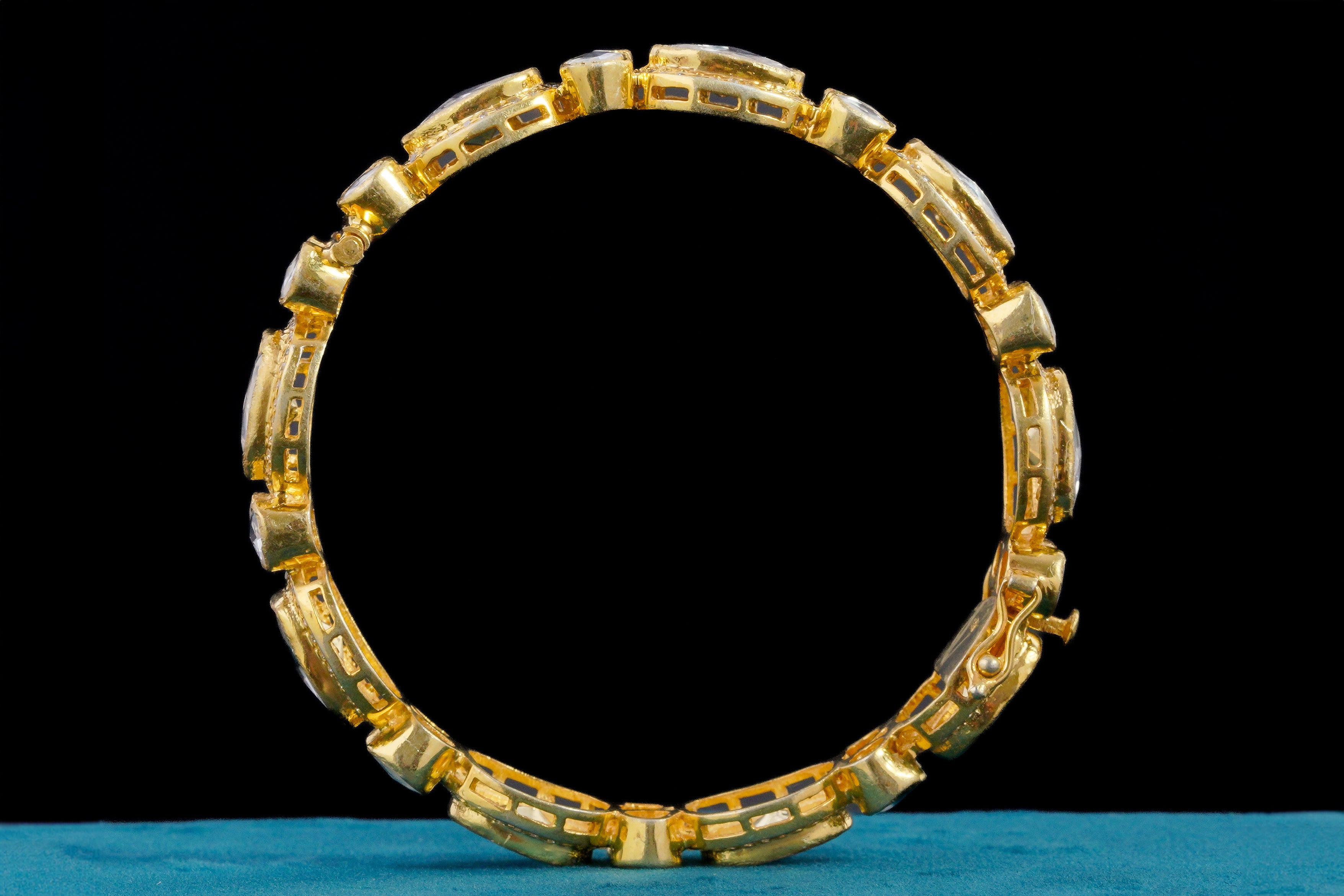Polki Diamond Silver Bracelet
