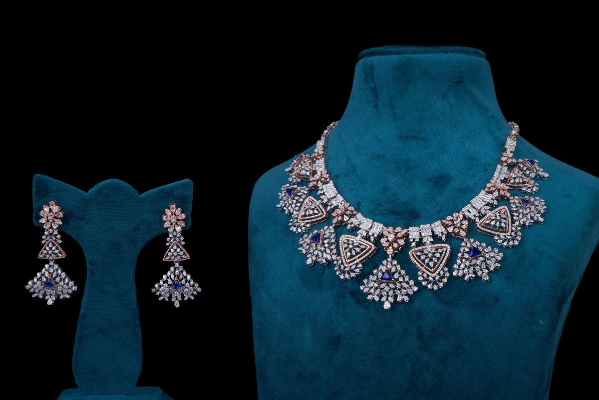 Luxury Diamond Statement Necklace Set