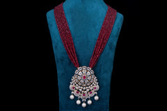 Ruby Beaded Diamond Pendant