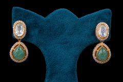 Polki Green Stone Necklace Set