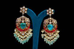 Royal Turquoise Pearl Statement Necklace Set