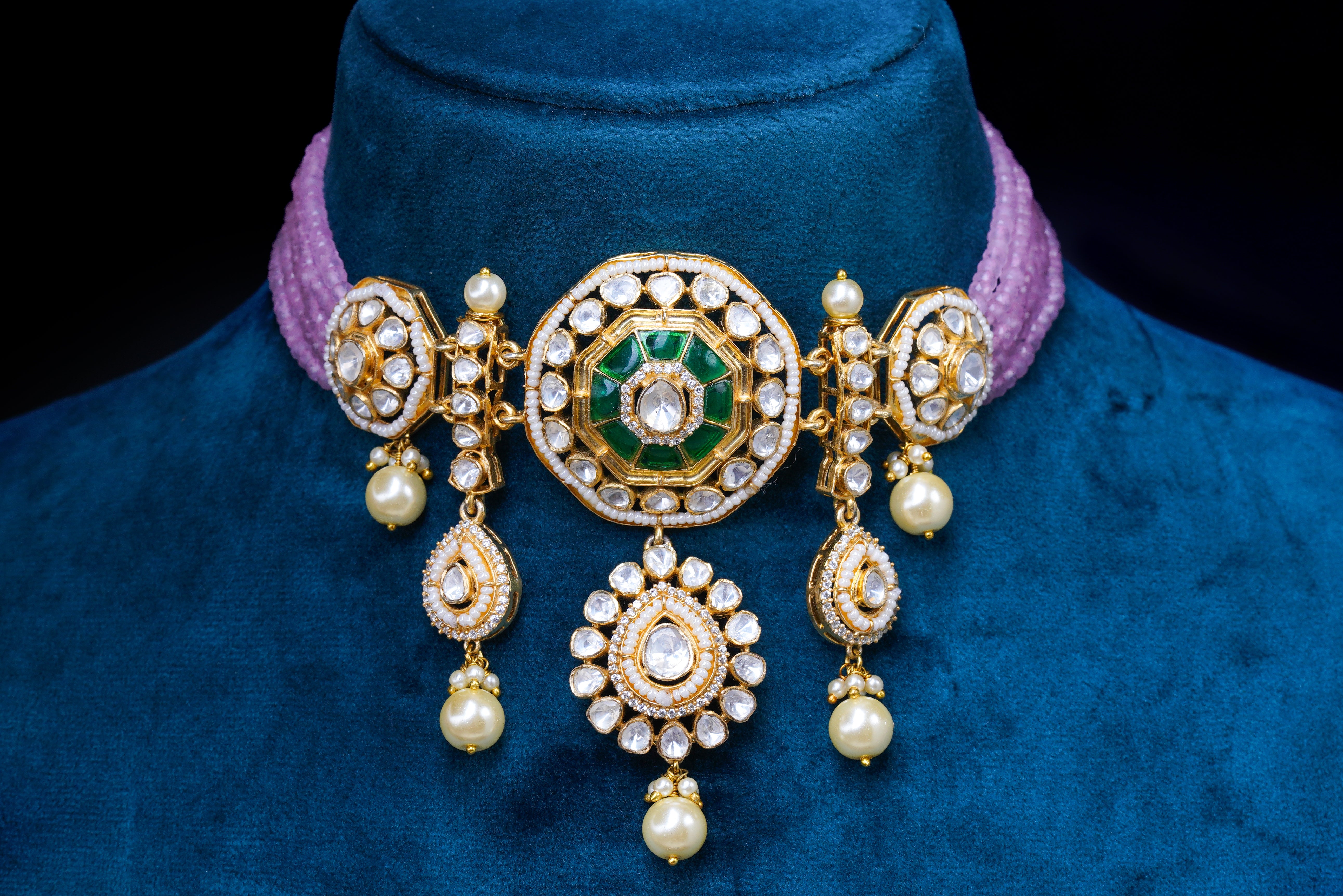 Blush Emerald Polki Set