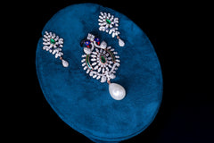 Elysian Petal Peacock Pendant Set
