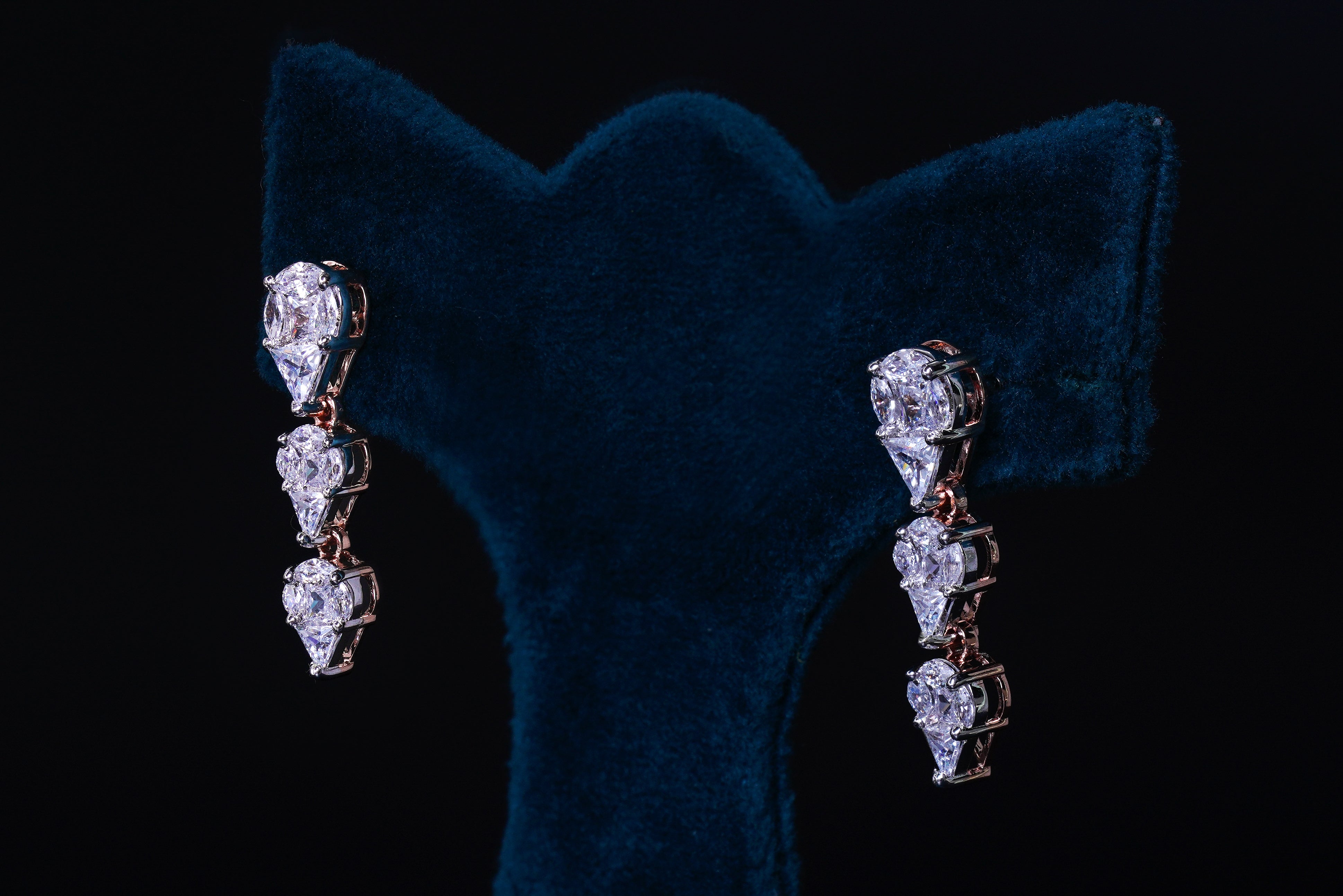 Elegant Diamond Drop Necklace Set