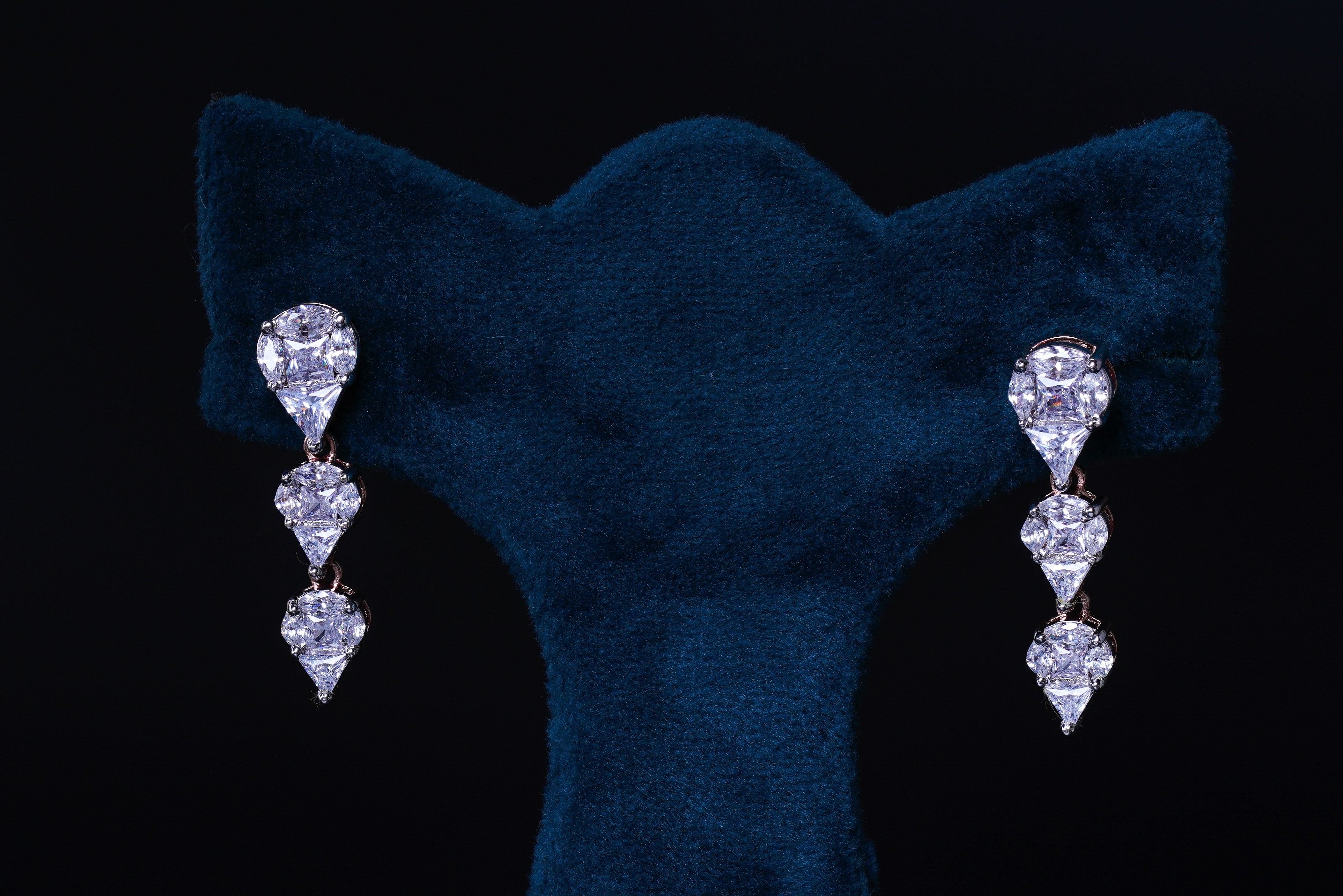 Elegant Diamond Drop Necklace Set