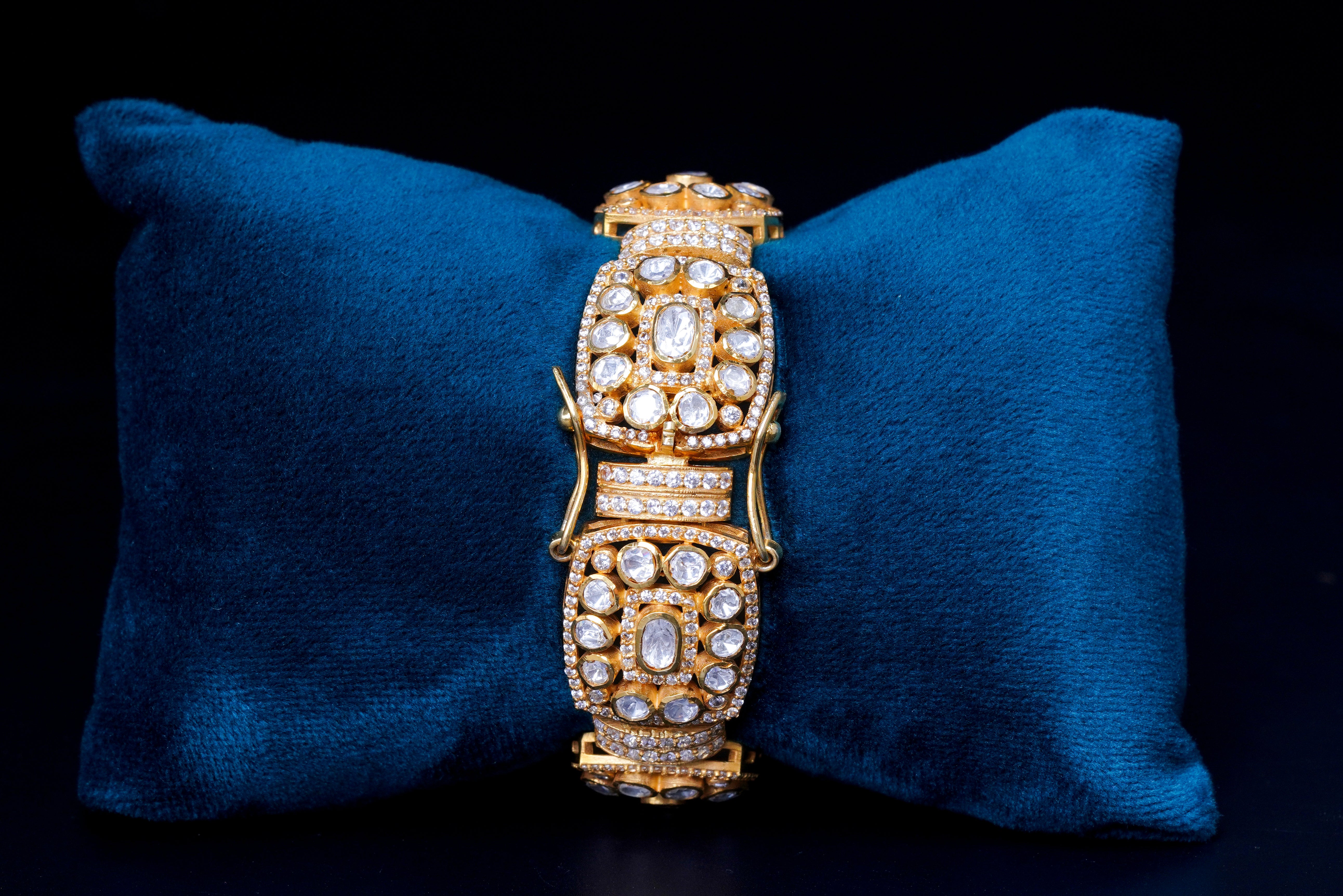 Classic Polki Diamond Statement Bracelet