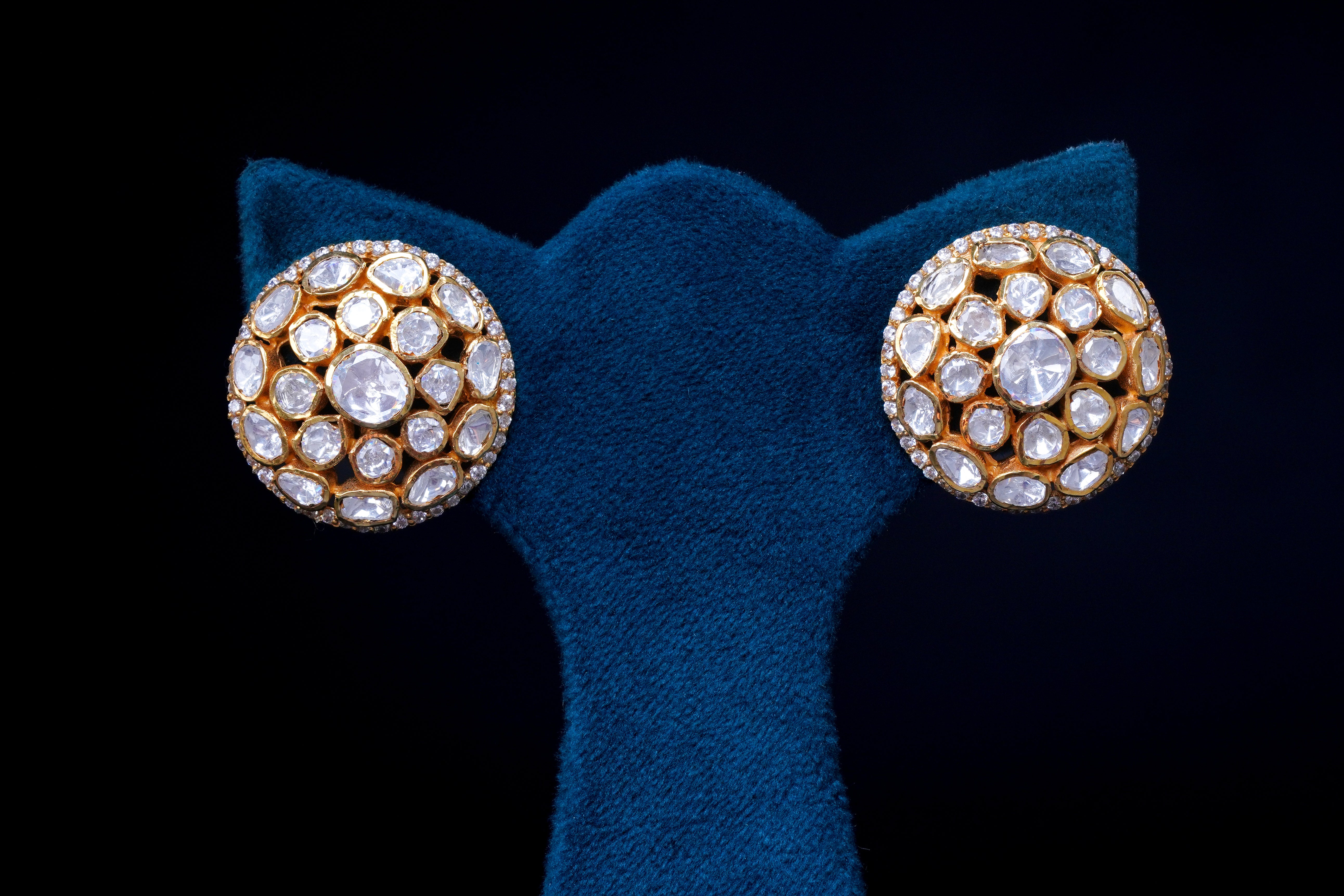 Royal Dome Polki Stud Earrings