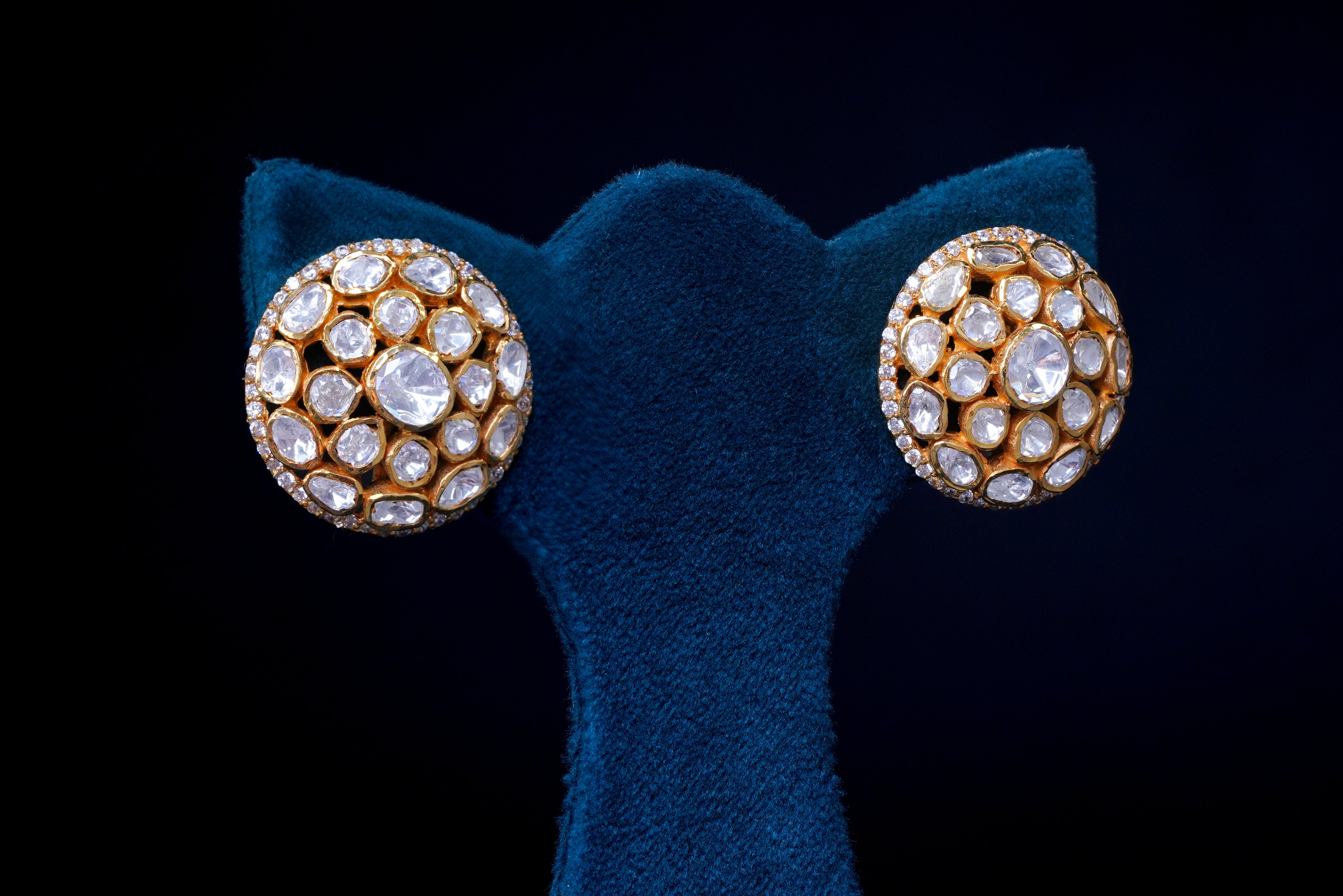 Royal Dome Polki Stud Earrings