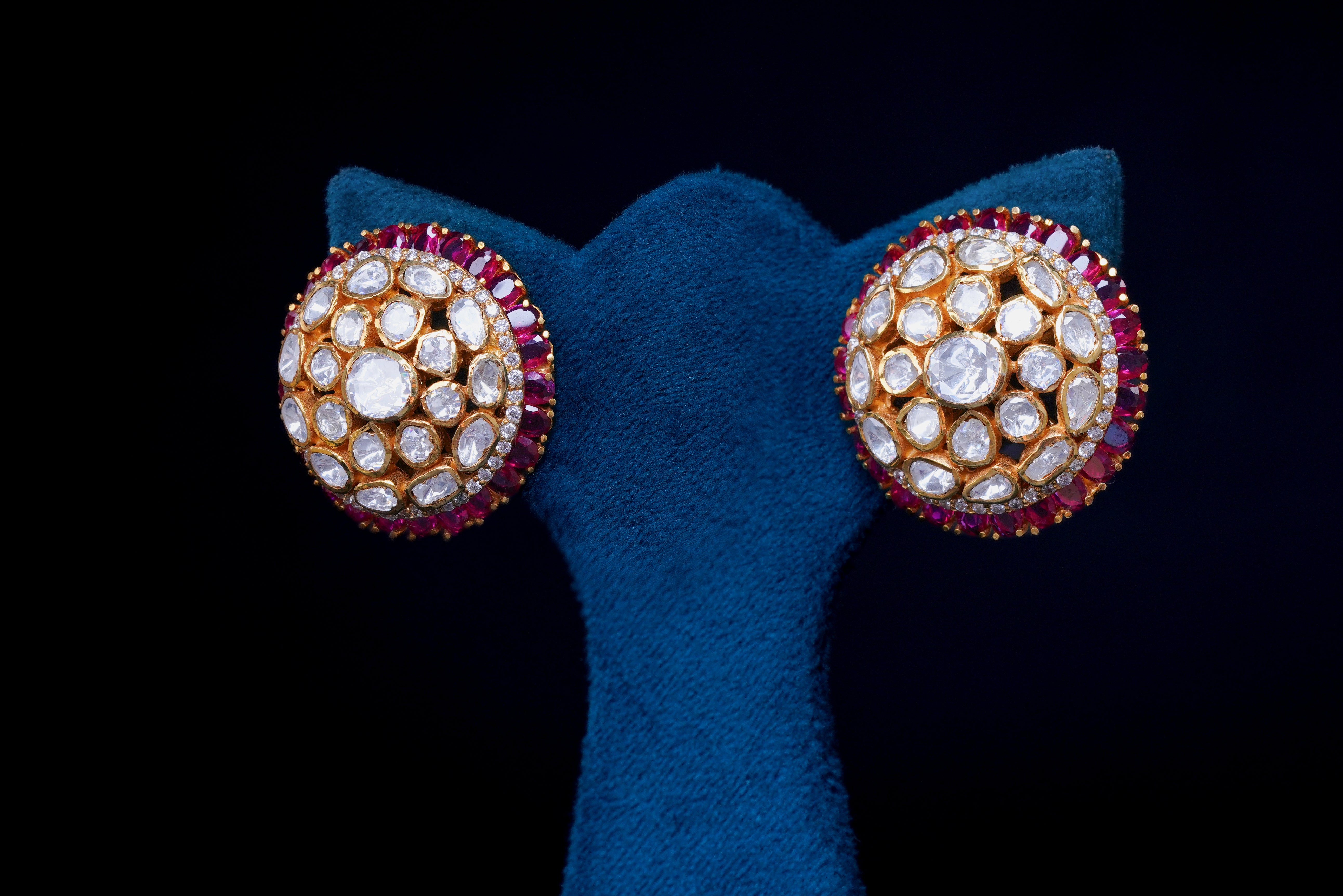 Royal Dome Polki Stud Earrings