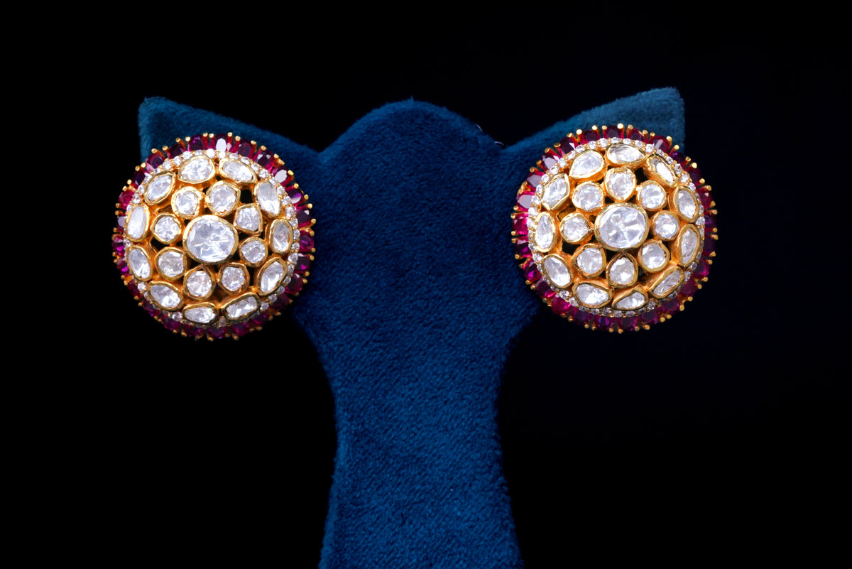 Royal Dome Polki Stud Earrings