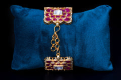 Royal Ruby Polki Floral Bracelet