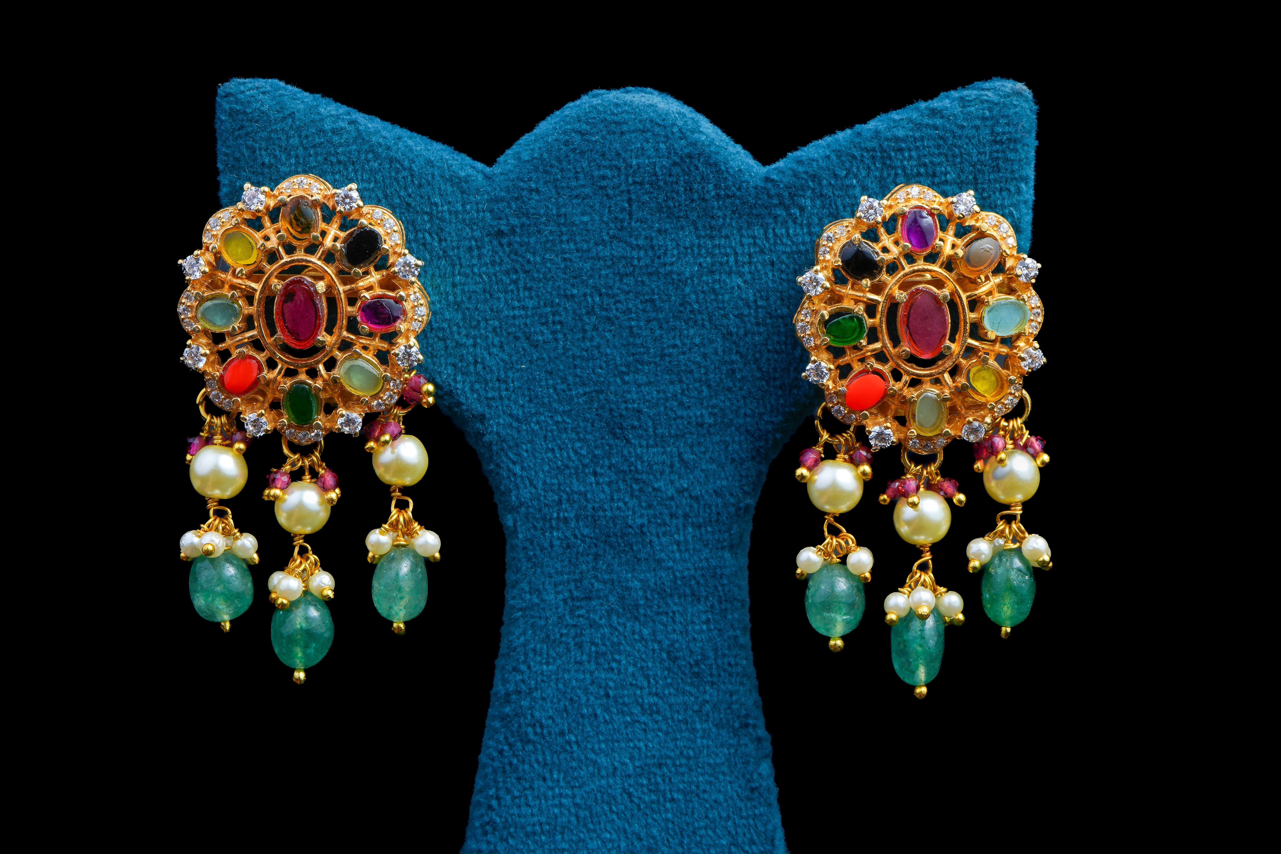 Navratna Polki Necklace Set