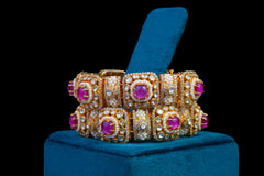 Royal Ruby Polki Bangle Pair