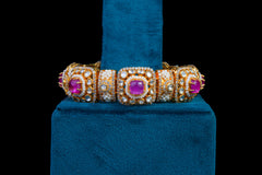Royal Ruby Polki Bangle Pair