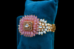 Pink Blossom Gemstone Statement Bracelet