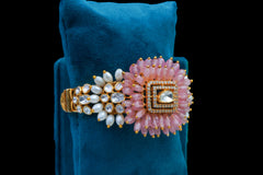 Pink Blossom Gemstone Statement Bracelet