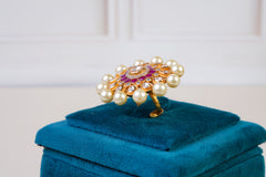 Royal Polki Pearl Statement Ring