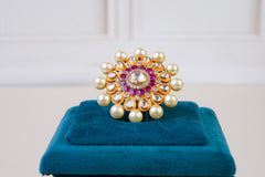 Royal Polki Pearl Statement Ring